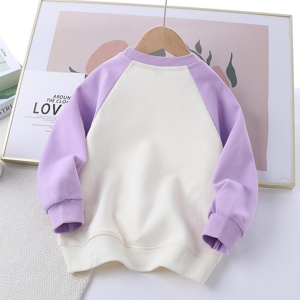 Bluza z cekinami i kreskówkowym nadrukiem dla dziewcząt, jesienna, 2025 – swobodna, z okrągłym dekoltem dla dzieci