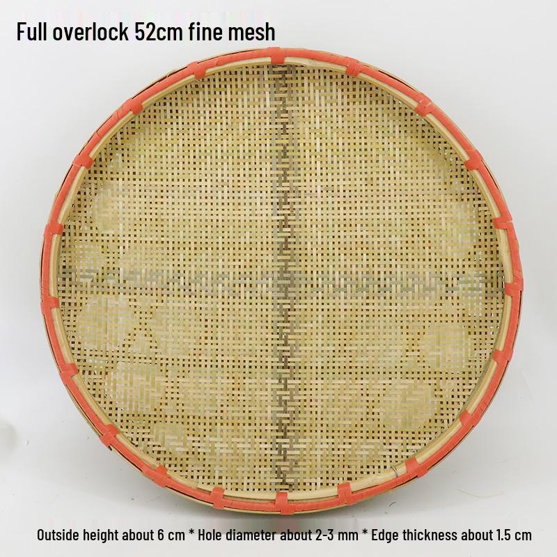 Blue Bamboo Weaving Sieve for Drying Tea, Dried Goods, and Rice - Round Winnowing Basket Tray