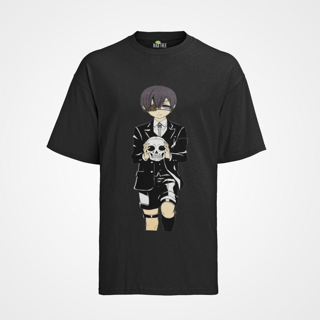 Herren Bio T-Shirt Mens Womens Tees Top Anime Black Butler Ciel Phantomhi Sebastian Michaelis Manga