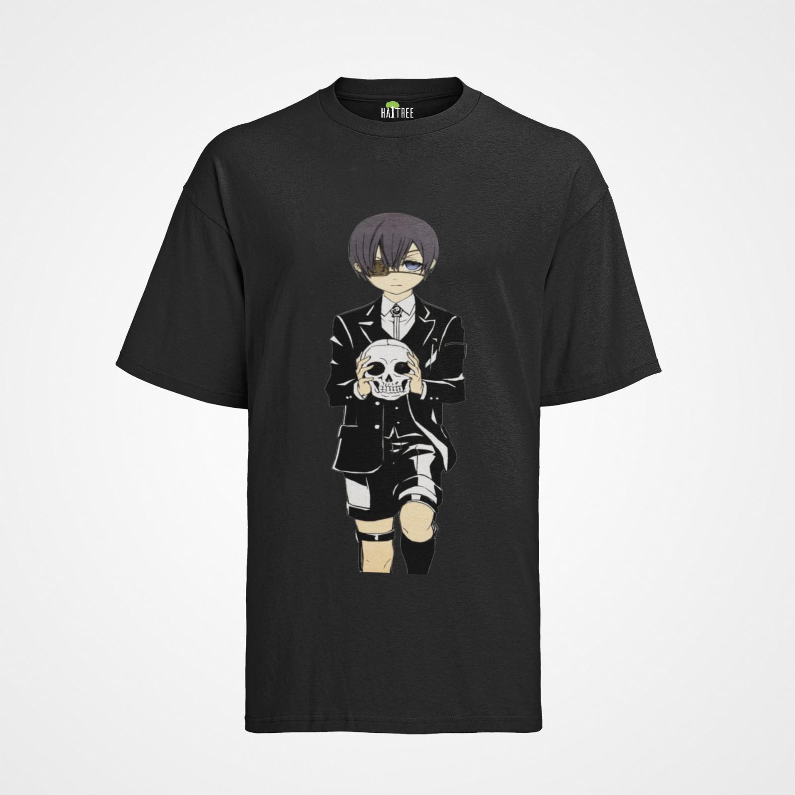 

Herren Bio T-Shirt Mens Womens Tees Top Anime Black Butler Ciel Phantomhi Sebastian Michaelis Manga S