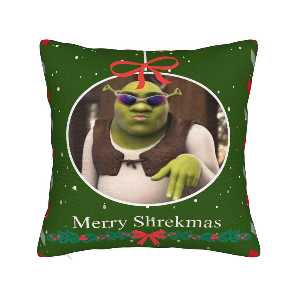 Shreks Meme Funny Pillowcase Polyester Cushion Cover Decoration Pillow Case Cover Home Zippered 18'