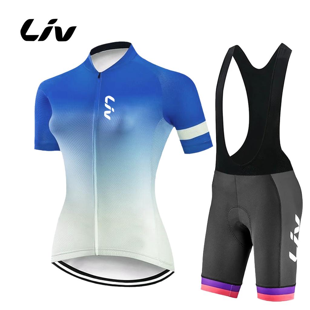 Conjunto de Jersey de Ciclismo de Manga Curta de Verão para Mulher Maillot MTB Ropa Ciclismo Roupa de Bicicleta Respirável Roupa de Ciclismo Bib