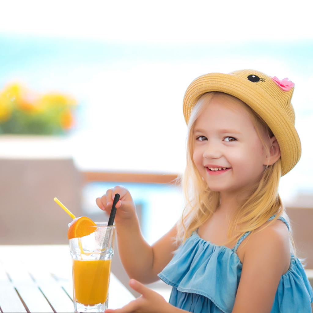 100 Pcs Cocktail Straws Compostable Biodegradable Straws 7.75 in Long Disposable Straws for Coffee House Diner Or Home