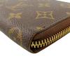 LOUIS VUITTON M61536 Zip Around Monogram leather Portefeuille Clemence Purse Brown leather Used