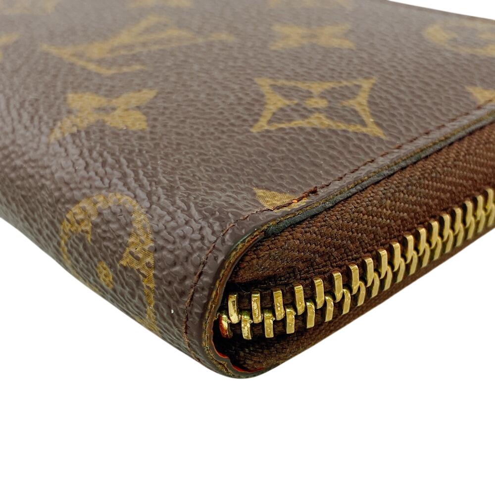 LOUIS VUITTON M61536 Zip Around Monogram leather Portefeuille Clemence Purse Brown leather Used