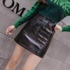 High Waist Hip Skirt Shiny Leather Skirt Half Body Skirt A-line PU Small Leather Short Skirt Female Sexy Club Skirts