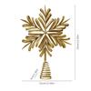 2026 Christmas Tree Topper Star Iron Carving 3D Snowflake Christmas Tree Star Topper Metal Ornaments Display Holiday Decorations