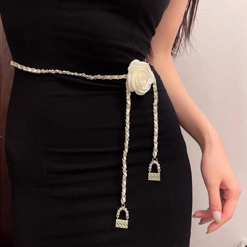 

Elegant Floral Chain Waist Belt Accessory For Women In Stylish Gold And Silver Designs White Gold Chain