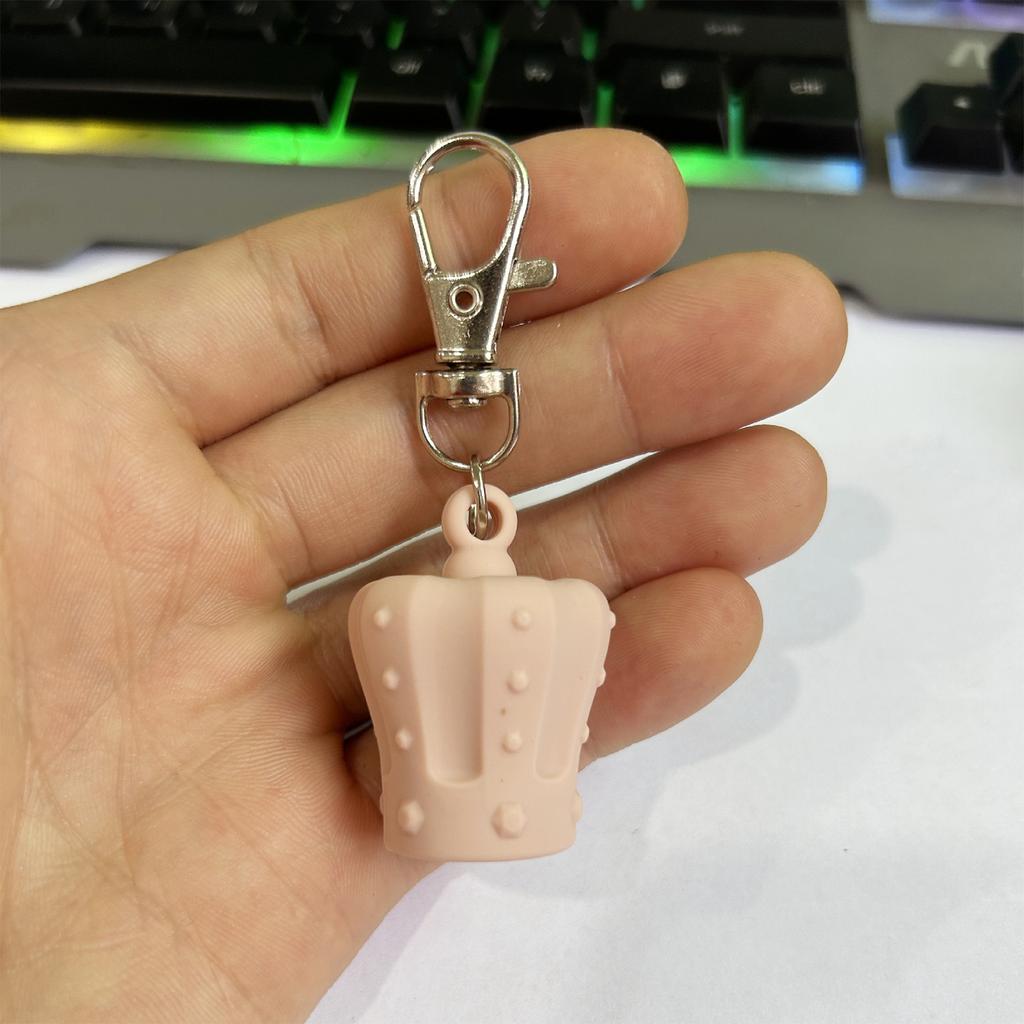 Initial Letter Keychain Caps for Lip Balm Replacement Cover Stylish Key Holder Practical Present for Women and Girls