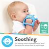 Nuby Silicone Teething a Baby Teether That Fits Snugly Around the Encourages Focused Independent Mitten, Wrist, Play, BPA-free Silicone, Blue,