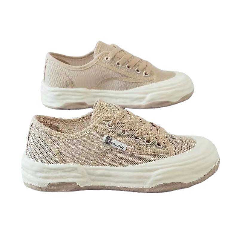 Summer casual sports women's shoes soft sole mesh breathable versatile student hollow lace-up