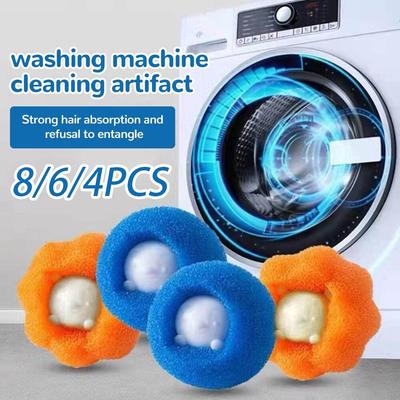 8/6/4ks Magic Laundry Ball Kit Opakovaně použitelné oblečení Nástroj na čištění srsti Odstraňovač chlupů pro domácí mazlíčky Pračka Kočka Psí Laundry Ball Laundry Ball