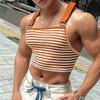 INCERUN Men Strap Sleeveless Striped Cropped Tank Tops Undershirts