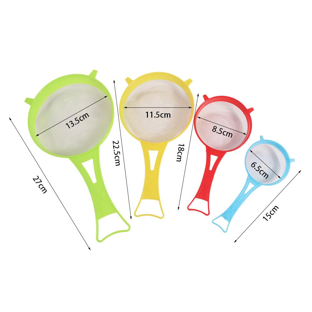 4Pcs/Set Fine Mesh Flour Sieve with Handle Colander Kitchen Tool Scoop Strainer  Icing Sugar