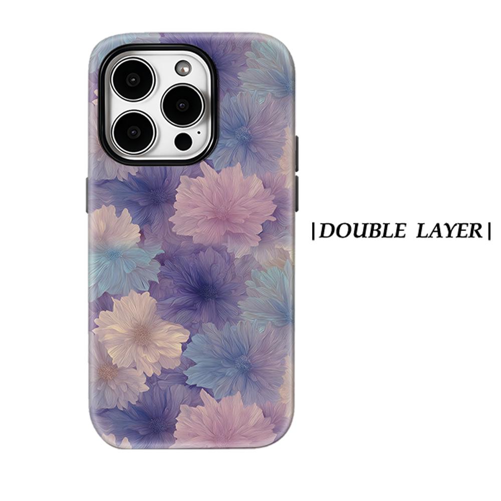 

Soft Gradient Floral Phone Case for IPhone 17AIR 16E 16 15 14 13 12 11 17 Pro Max Plus Double-layer Back Cover IPHONE13