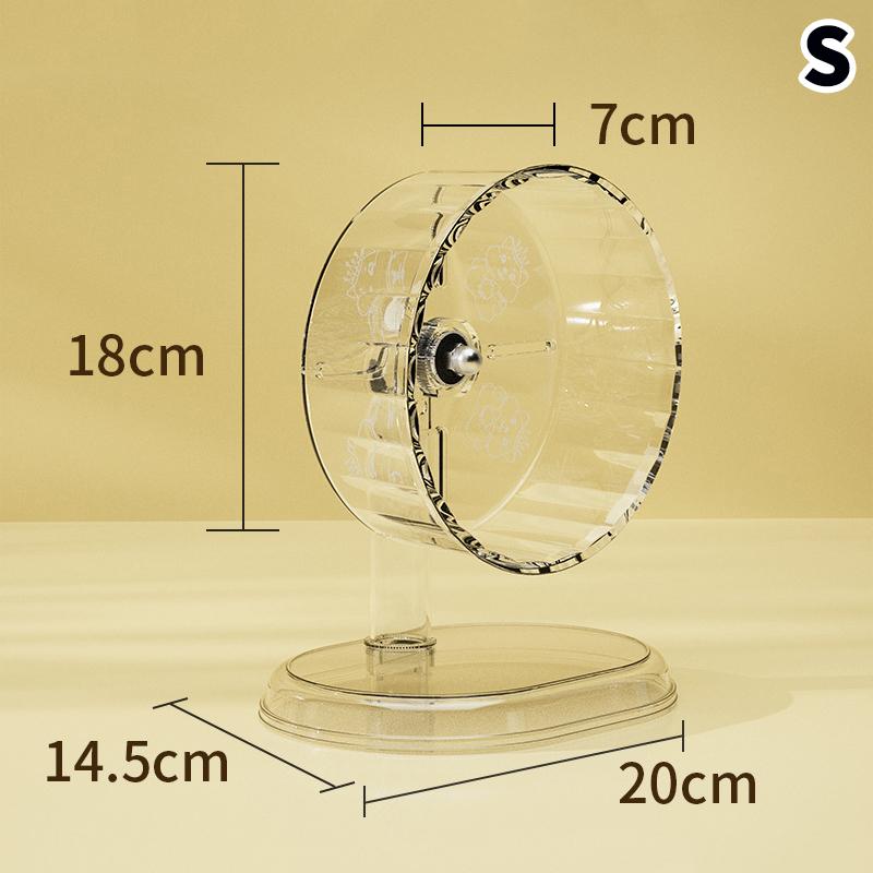 

Колесо для клетки хомяка Колесо для упражнений хомяка Акриловое Прозрачное Предотвращающее скольжение Универсальное Легко чистить Со стойкой Для клетки хомяка S