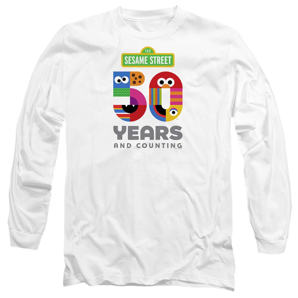 Sesame Street Unisex Adult 50 Years Logo Long-Sleeved T-Shirt