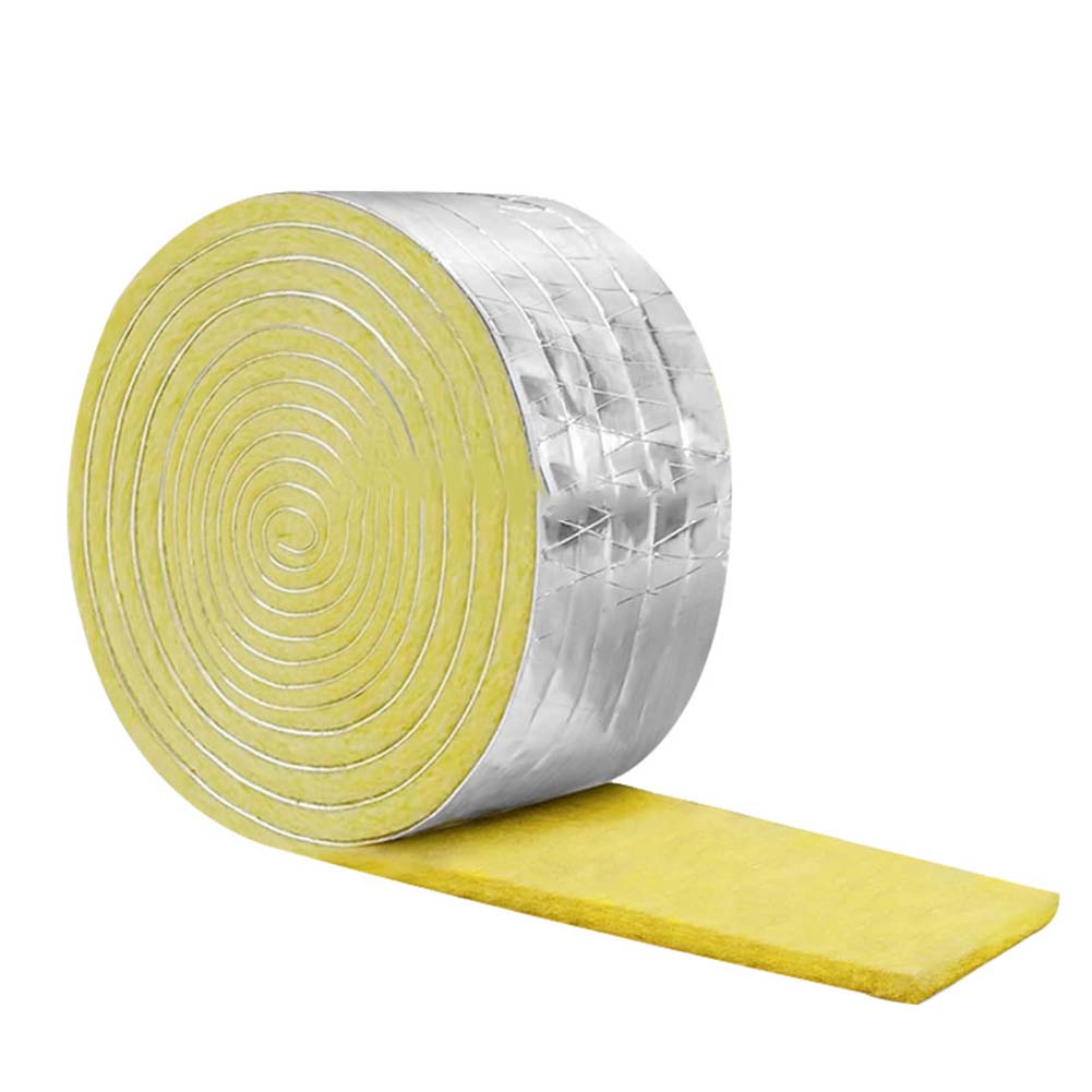 Fiberglass Felt Roll 10m Pipe Insulation Wrap Glass Wool Felt Strip Sound Absorption Heat Insulation Foil Glass Wool Felt Strip