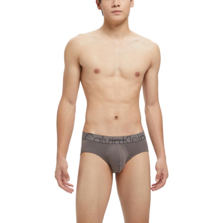 Calvin Klein Double Gravity Band Solid Jacquard Waistband Briefs Men underwear Dark-Gray NB3311-5GS