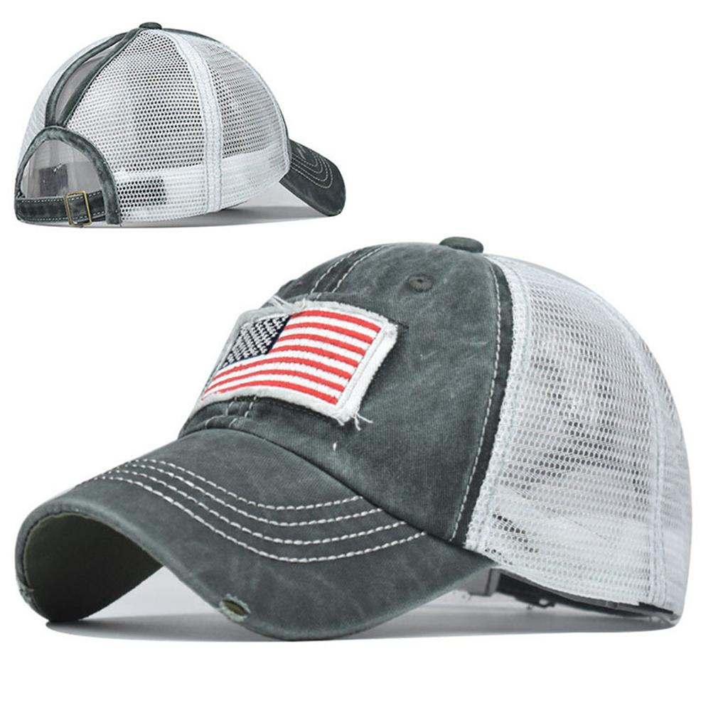 Peaked Cap Ladies Sunscreen Hat Sports Camping Fishing Travel Ponytail Hole Mesh Breathable Embroidery Cap