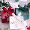 10PCS Christmas Gift Paper Bags For Candy Cookie Nougat Packaging Christmas Candy Box With Handles Holiday Party Decorations