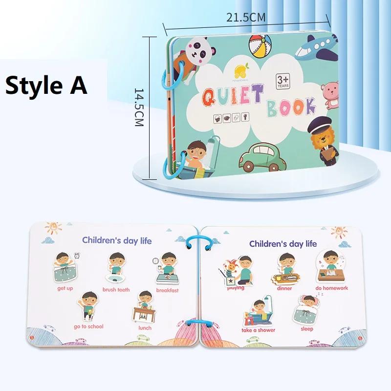 

Quiet Book Educational Activity Toys Kids Repeatedly Busy Card Paste Matching Puzzle Books Cognition Baby Montessori Game Gift