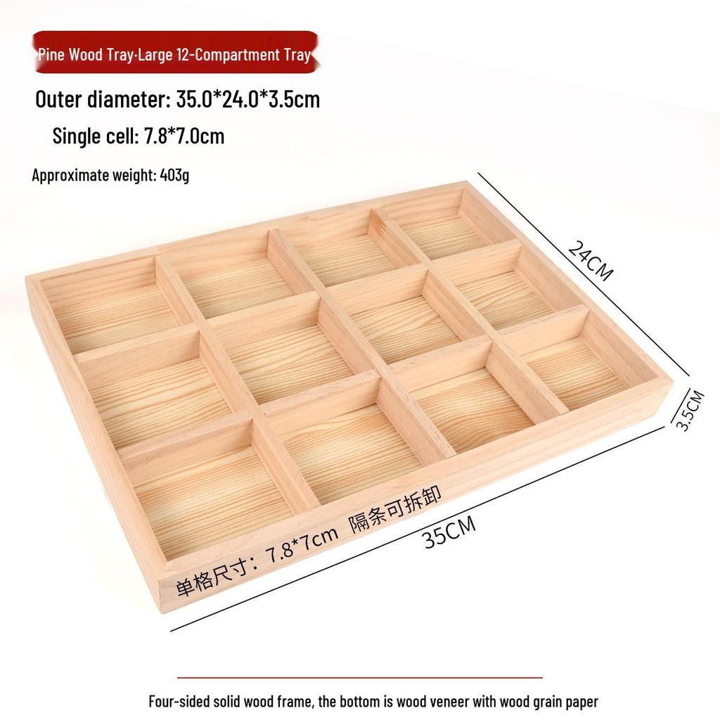 Japanese Style Solid Pine Wood Jewelry Display Tray