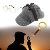 3Pieces Detective Costume Accessories for Adult Teen Detective Hat Magnifying Glass Eyeglass Holmes Detective Kit