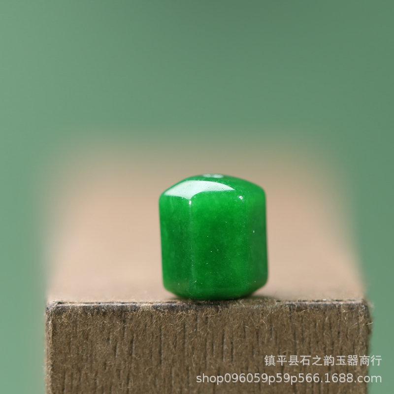 8x10mm Jade Gemstone Dry Green Straight Barrel Beads for DIY Bracelets and Jewelry Y173