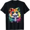 Hamster Sunglasses Men Women Colorful Watercolor Hamster Sunglasses T-Shirt