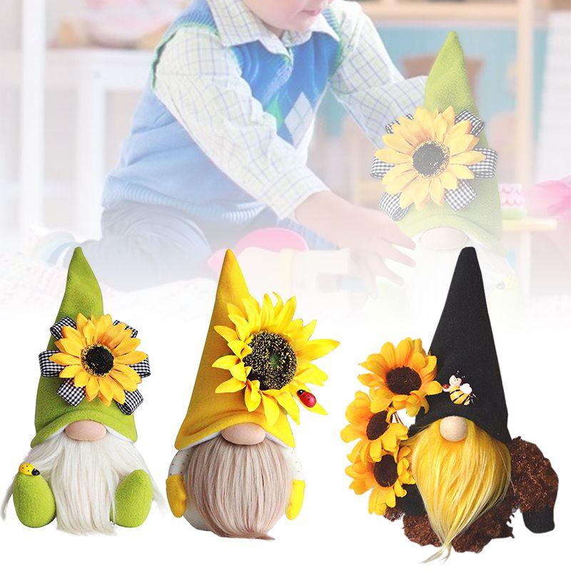 Adorable Gnome Sunflower Doll Plush Ornament For Desktop Decor And Gifts
