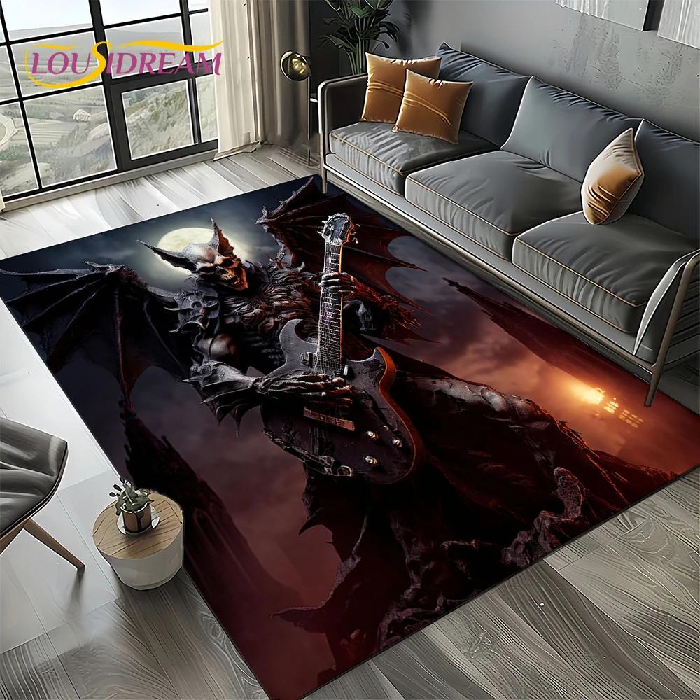 27 Style New Skull Electric Guitar Classical Guitar Carpet Rug for Living Room Bedroom Home Sofa,kid Area Rug Non-slip Floor Mat