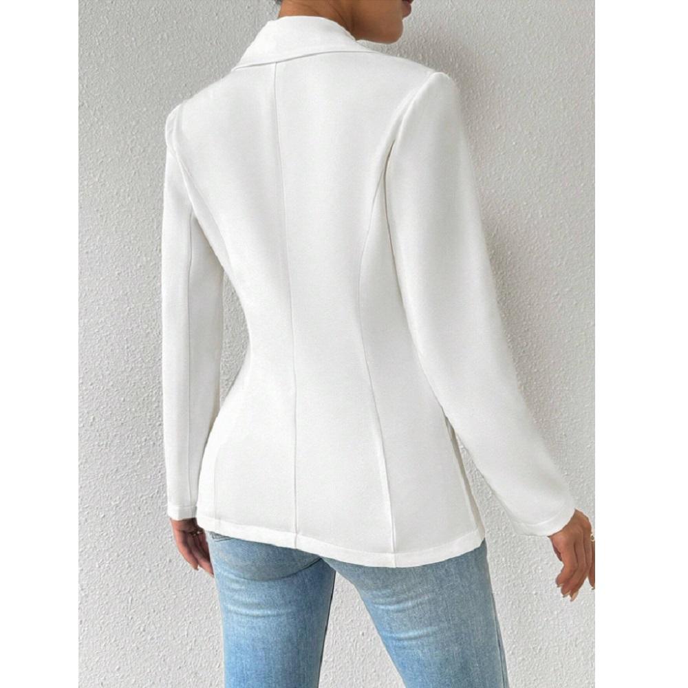 Women's Elegant Blazers Long Sleeve Solid Formal Blazer Ladies Office Work Set Single Button Outerwears Jackets Coat