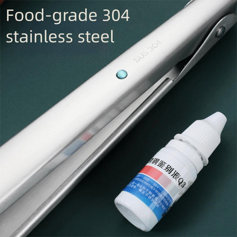 Stainless Steel Outdoor BBQ Clamps Long Handle Kitchen Cooking Clip Food Tongs  Home Kitchen