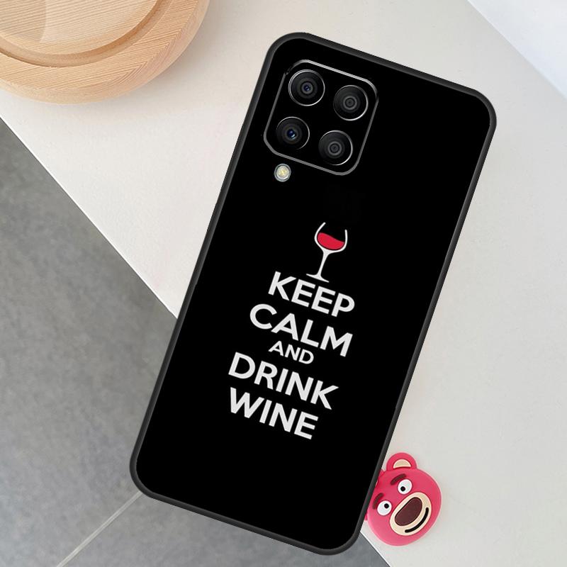 Red Wine Glass Case For Samsung Galaxy M14 M34 M54 M33 M21 M31 M16 M36 M56 M53 M13 M12 M32 M52 M15 M55 M35