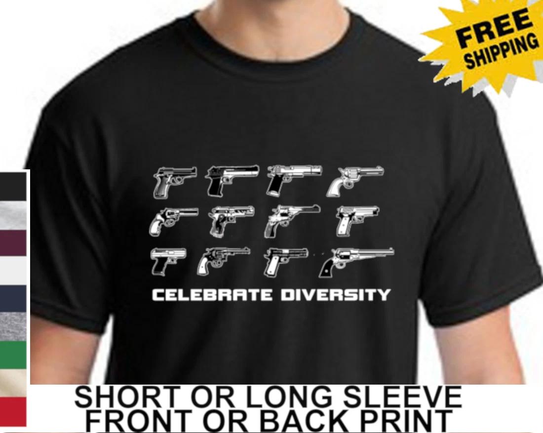 Funny 2nd Second Amendment Celebrate Diversity Multiple Handguns Men s T Shirt XXL