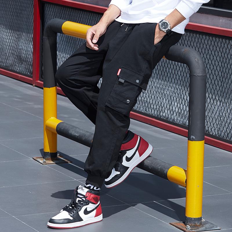 Men's Trendy Cotton Joggers: Versatile Slim Fit Cropped Pants for Spring & Fall