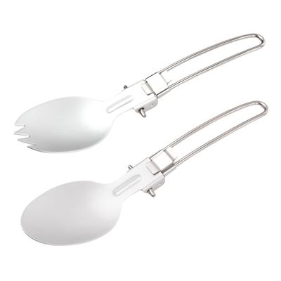 Folding Camping Utensils Set Portable Stainless Steel Foldable Spoon Spork for Camping Hiking
