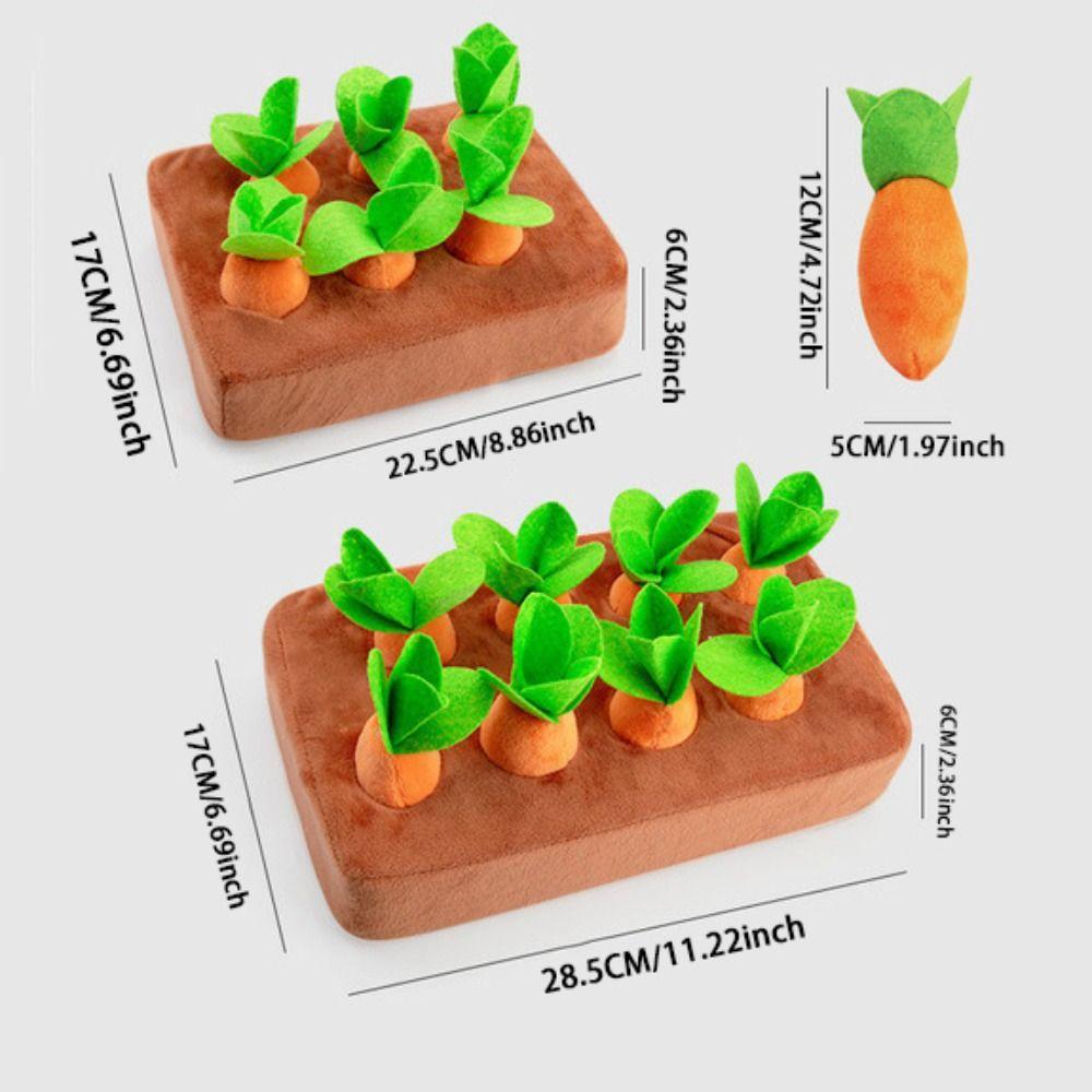 6/8 Hole Carrot  Dog Toys Soft Puppy Chew Toy Creative Interactive Training Toys  for Cats and Dogs