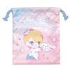 K Company Oshi No Ko X Sanrio Characters Drawstring Bag Aqua Cinnamoroll H205 X W180mm OSAC-KC-AQ