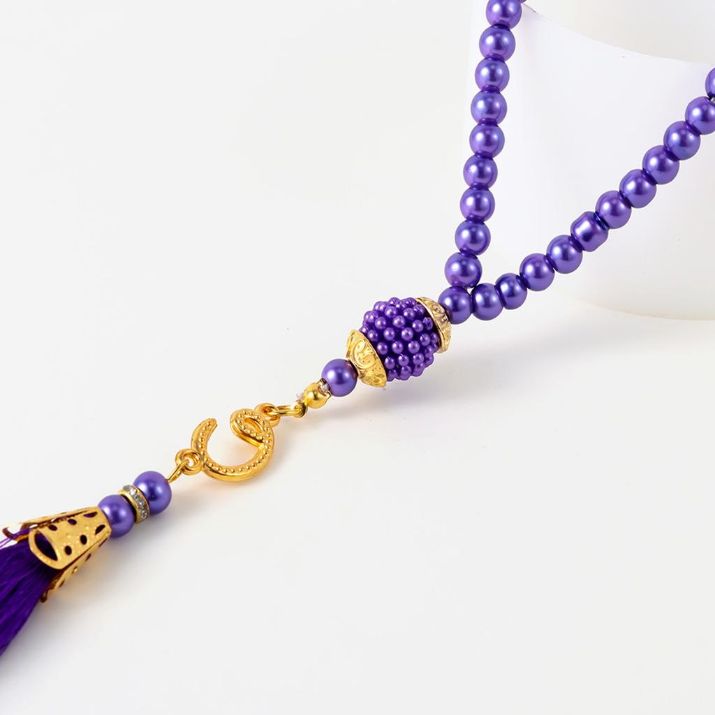 Multicolor Islamics Prayer Beads Sturdy Glass Tasbih Hand Strung Set of 8 for Spiritual Practice Jewelry Accessory