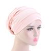 Women Stretch Beanie Chemo Cotton Hair Turban Hat Double-layer Soft Satin Lining Crinkled Hijab Inner Hijab Caps