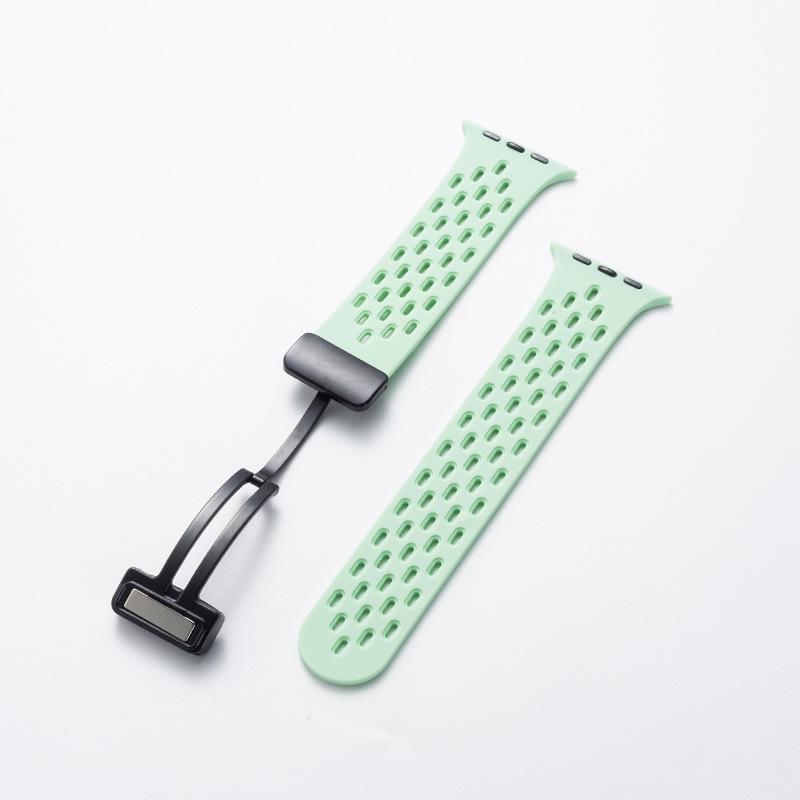 Apple S11 Ultra Single-Loop Sports iWatch Strap: Breathable Magnetic Buckle Silicone Wristband