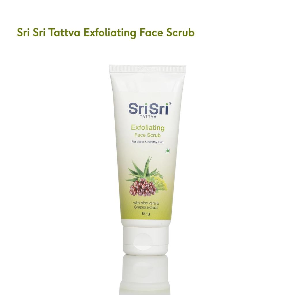 Sri Sri Tattva Exfoliating Face Scrub 60g Pack of 3 for Smooth Fresh Radiant Skin Care