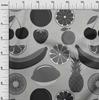 oneOone Bavlna Flex Světle šedá látka Ovoce Řemeslné projekty Dekor Fabric Printed By The Yard 40 Inch