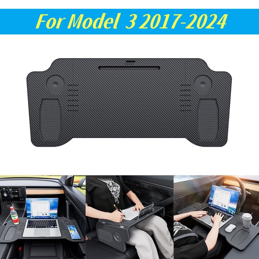 For Tesla Model 3 Y Steering Wheel Food Tray Desk Foldable Car Desk Tray Eating Travel Travel Work Camping Desk 2017-2025