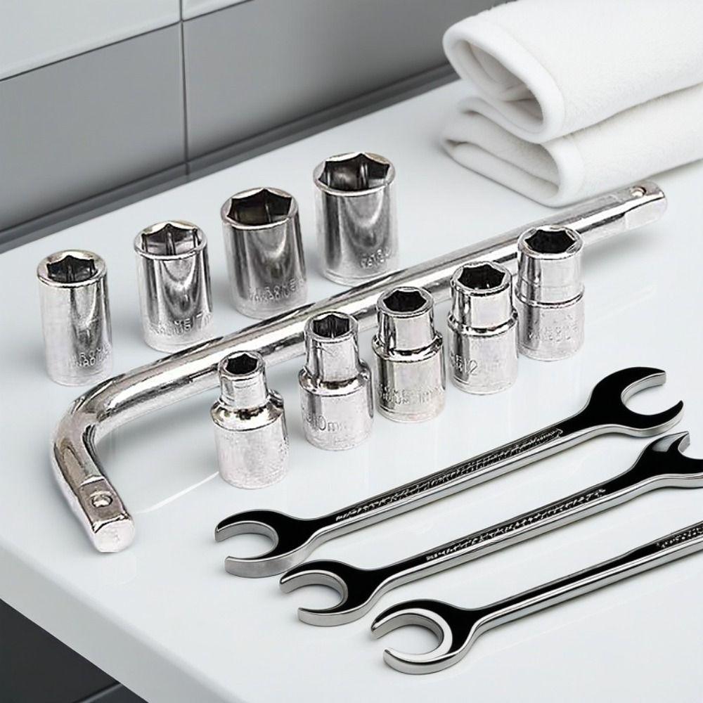 8-21mm Range Socket Wrench Set Metric Size Durable Construction Socket Wrench Kit 1/2" Drive Portable Design Carbon Steel Tools