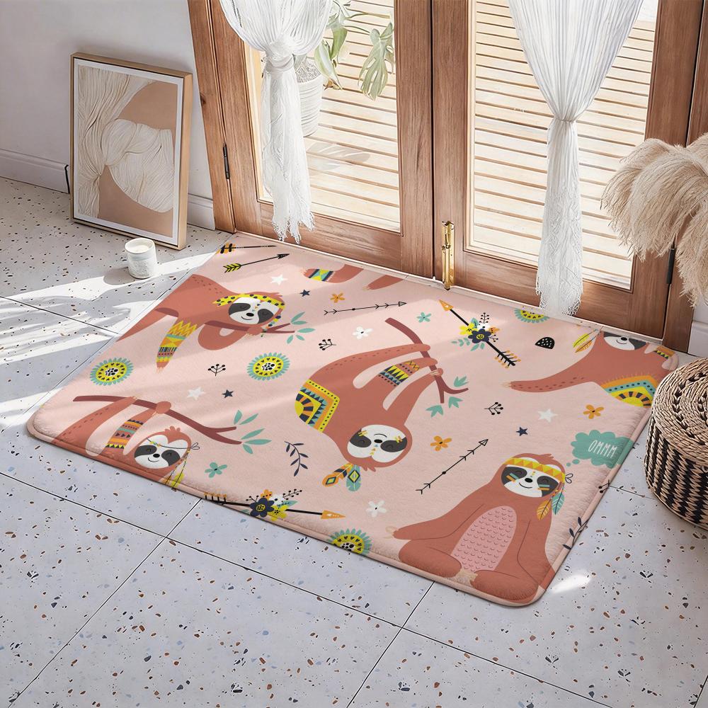 Animal S Sloth Floor Mat Eco Flannel Doormat Non Slip Odorless Indoor Floor Rug Soft Short Plush Home Mat