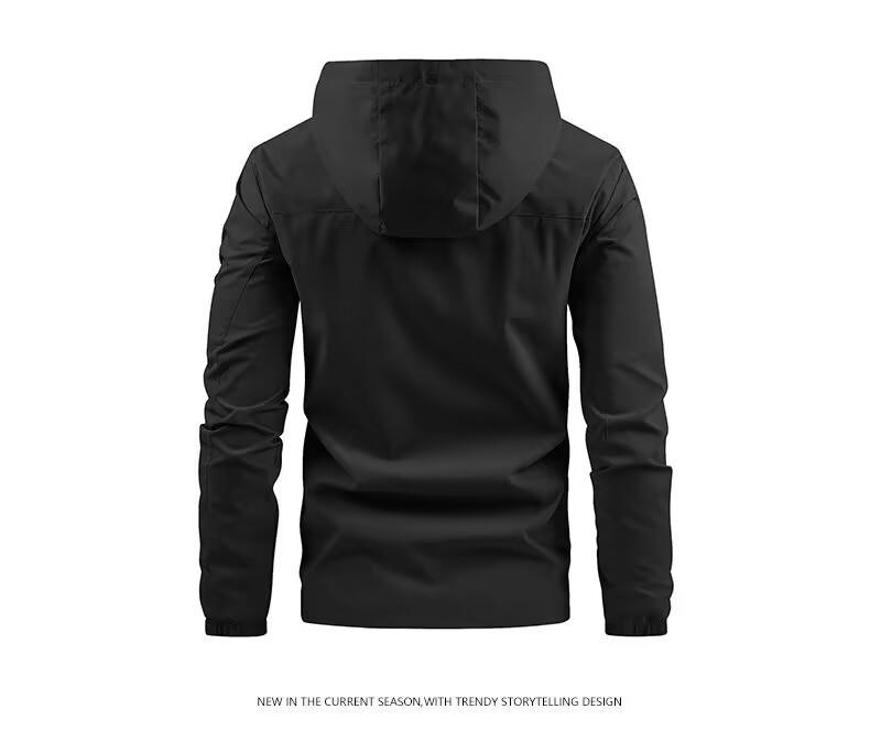 Coupe-vent imperméable à capuche pour homme: Veste décontractée polyvalente printemps/automne
