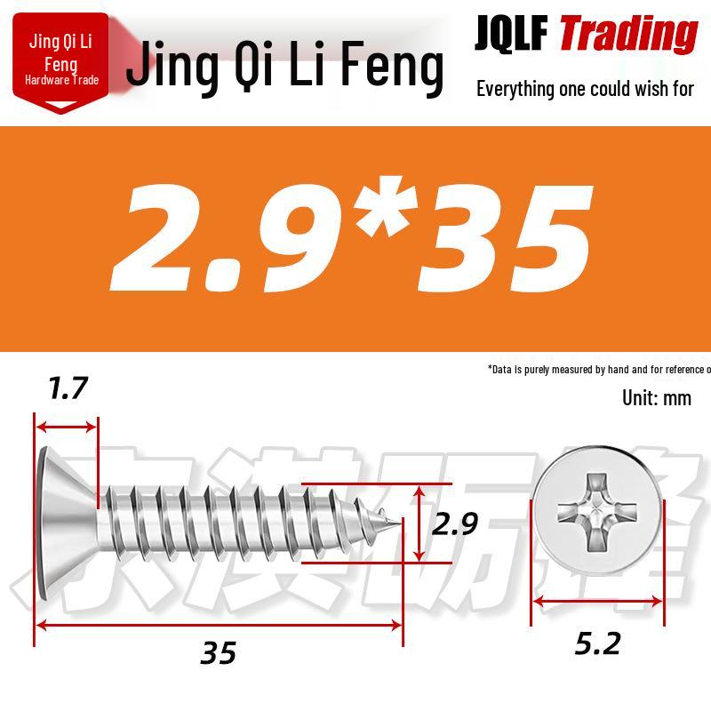 304 Stainless Steel Countersunk Self-Tapping Screw for Furniture & Outdoor Construction (GB/T 846)